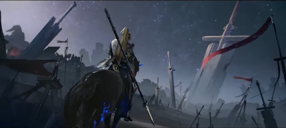『アークナイツ:エンドフィールド』Ver1.4「向淵行」予告番組内で紹介された「禁軍の新オペレーター」の紹介画像。